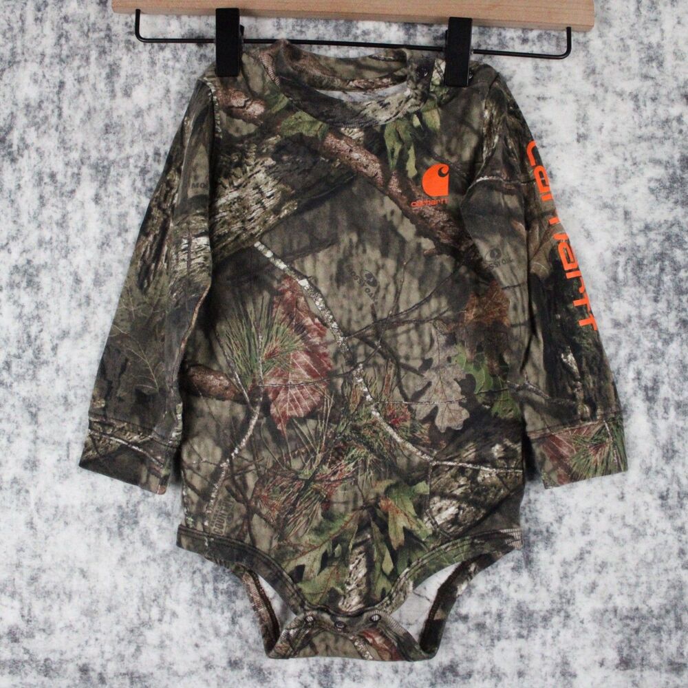 Carhartt Kids 24M Camo Long Sleeve One Piece Mossy Oak Hunting Outdoors